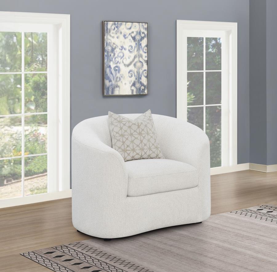 Rainn Boucle Upholstered Sloped Arm Accent Chair Latte view 2