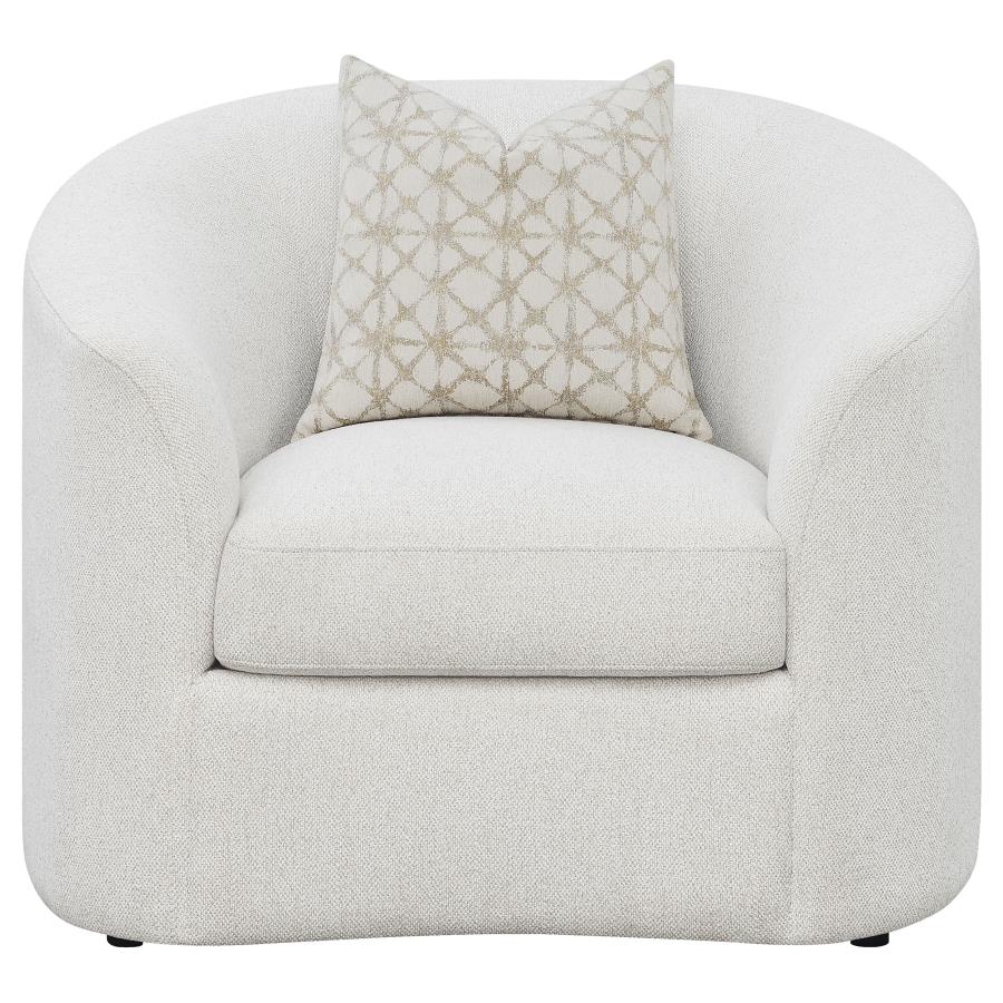 Rainn Boucle Upholstered Sloped Arm Accent Chair Latte view 3