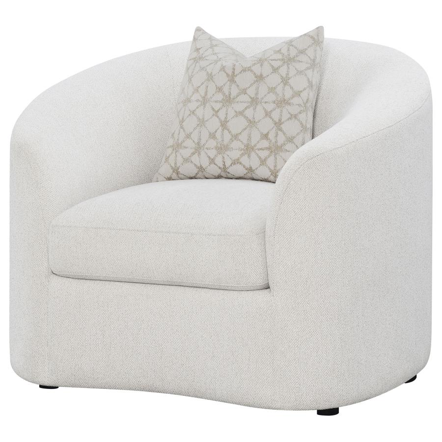 Rainn Boucle Upholstered Sloped Arm Accent Chair Latte view 4