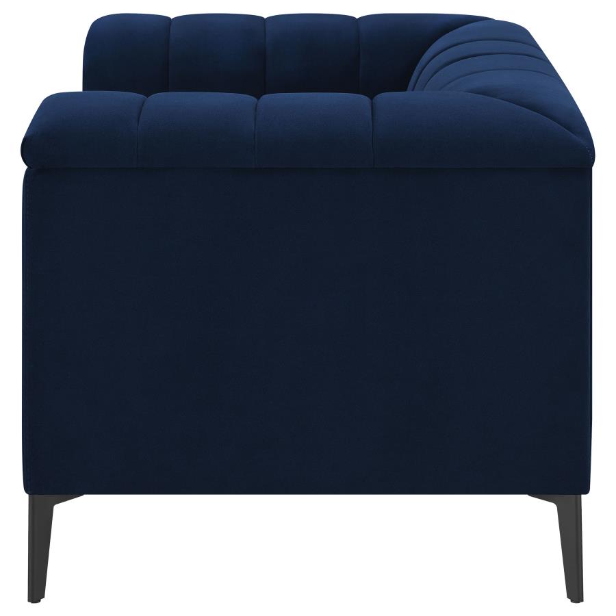 Chalet Upholstered Tuxedo Arm Tufted Chair Blue view 5
