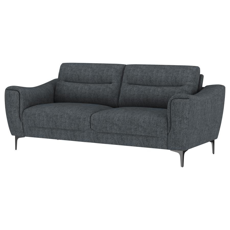 Nolan Upholstered Sloped Track Arm Sofa Charcoal view 4