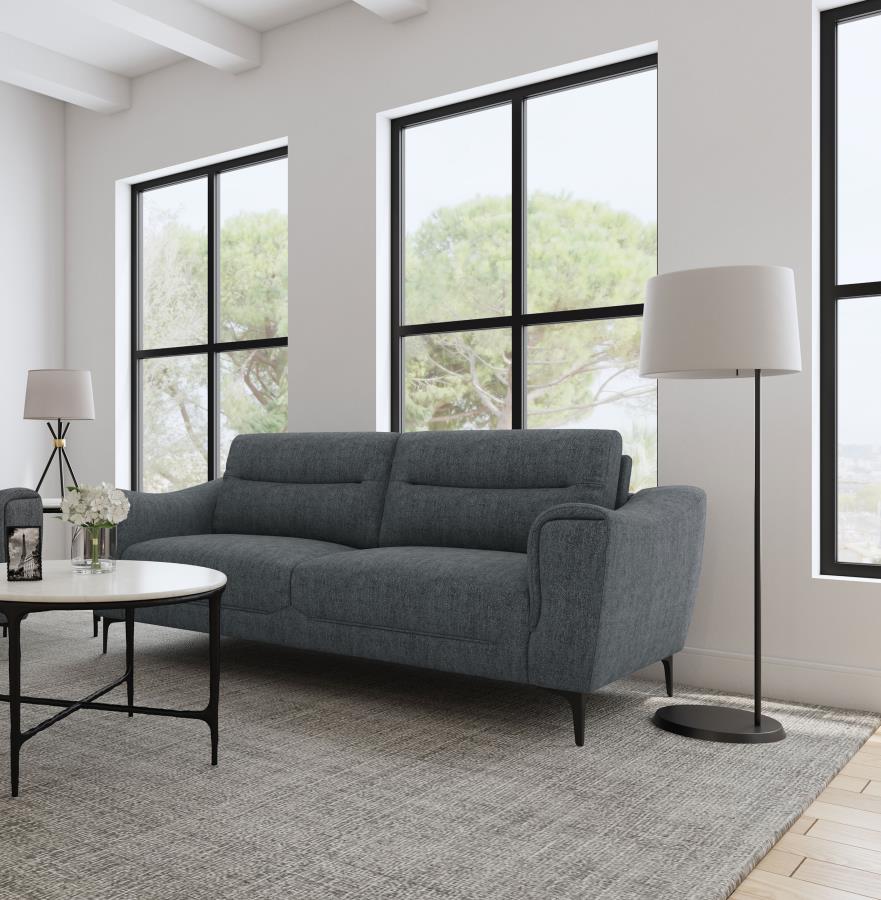 Nolan Upholstered Sloped Track Arm Sofa Charcoal view 2
