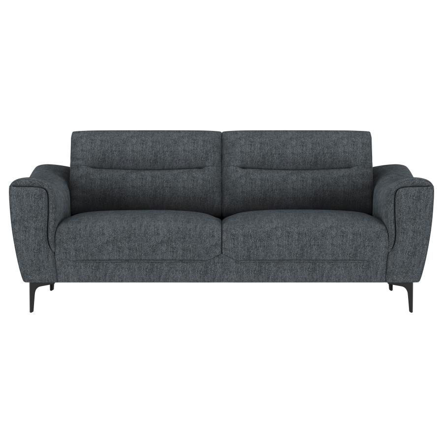 Nolan Upholstered Sloped Track Arm Sofa Charcoal view 3
