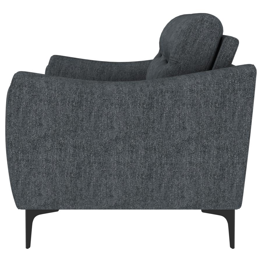 Nolan Upholstered Sloped Track Arm Sofa Charcoal view 5