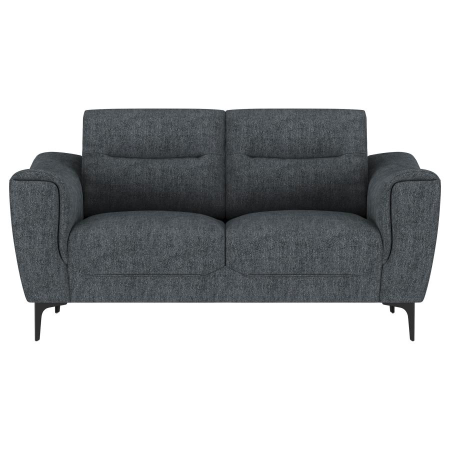 Nolan Upholstered Sloped Track Arm Loveseat Charcoal view 3