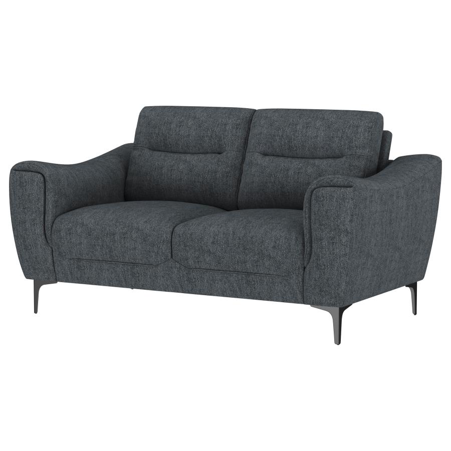 Nolan Upholstered Sloped Track Arm Loveseat Charcoal view 4