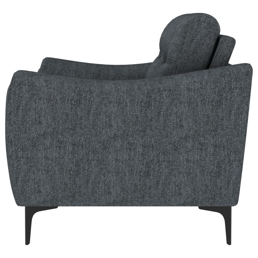 Nolan Upholstered Sloped Track Arm Loveseat Charcoal view 5