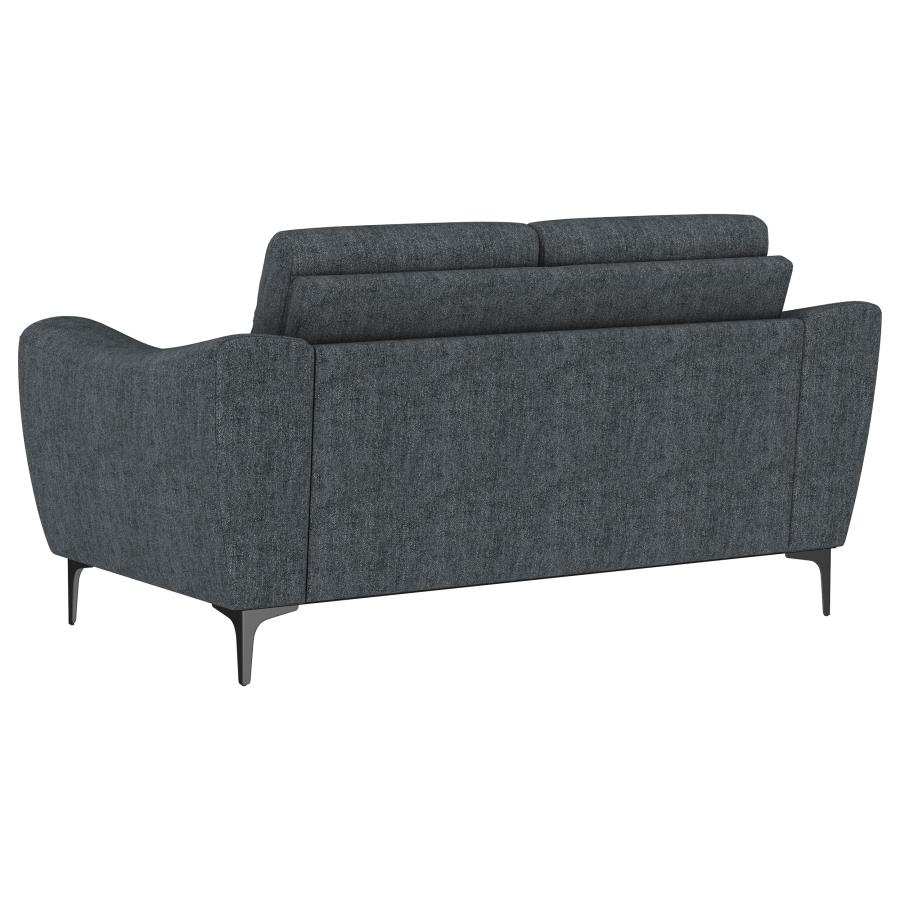 Nolan Upholstered Sloped Track Arm Loveseat Charcoal view 6