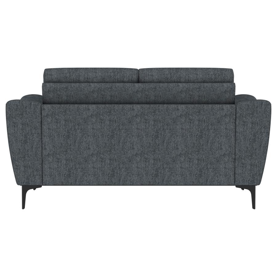 Nolan Upholstered Sloped Track Arm Loveseat Charcoal view 7