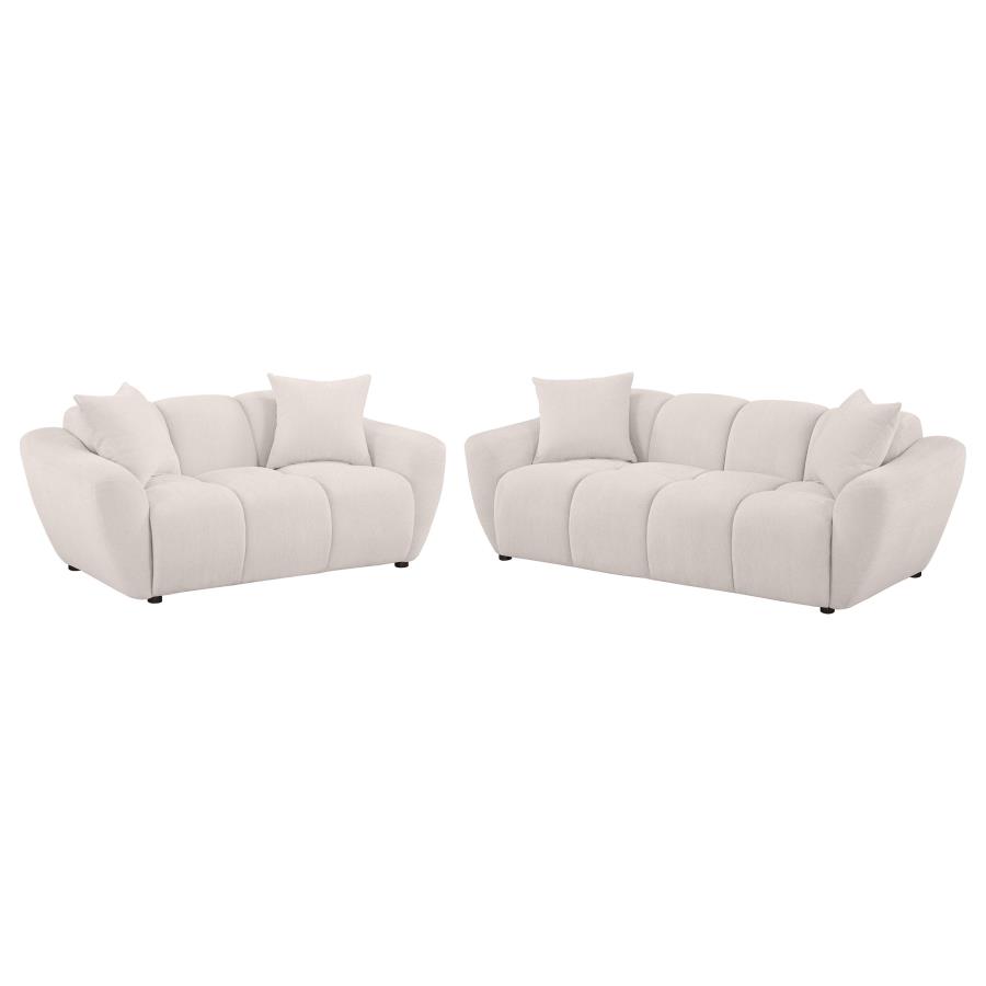Destino 2-piece Chenille Splayed Arm Sofa Set Greige view 2