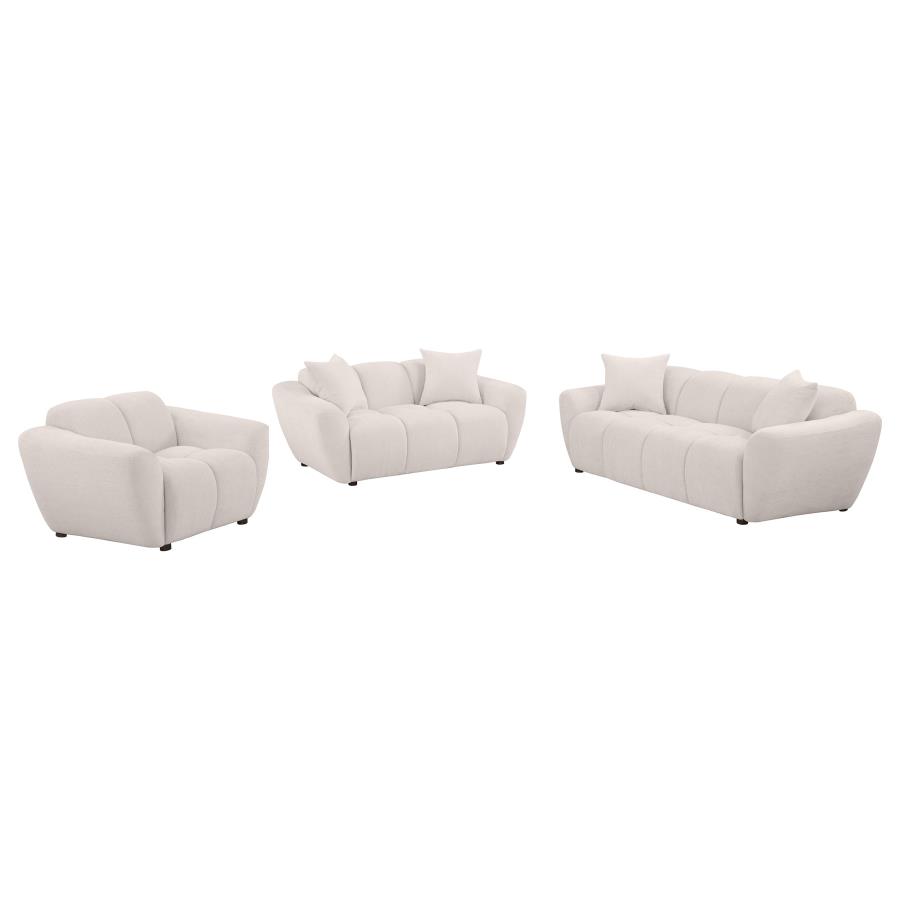 Destino 3-piece Chenille Splayed Arm Sofa Set Greige view 2