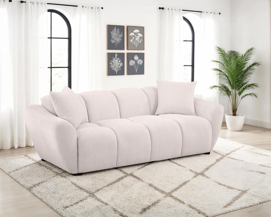 Destino Chenille Upholstered Splayed Arm Sofa Greige view 2