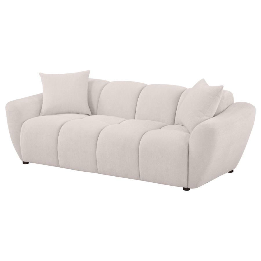 Destino Chenille Upholstered Splayed Arm Sofa Greige view 4