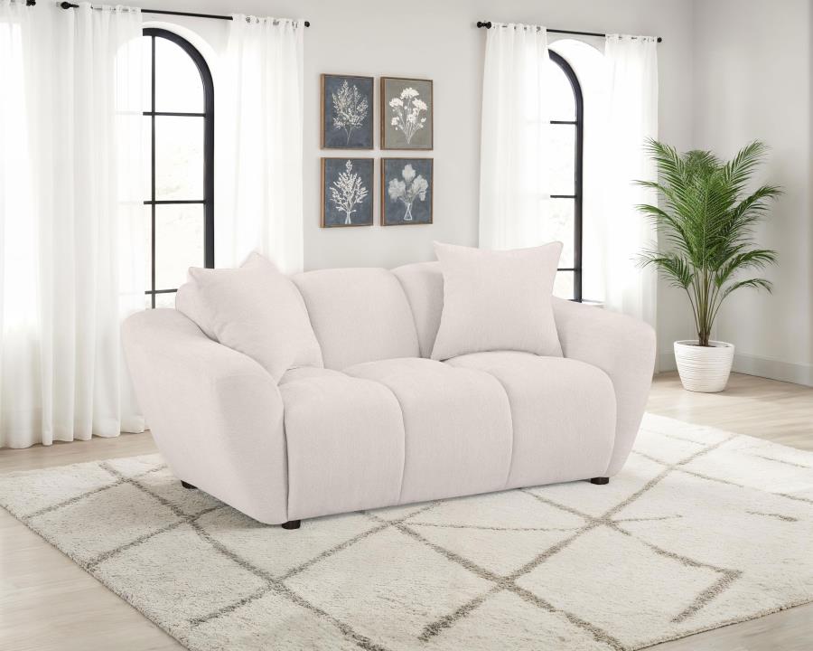 Destino Chenille Upholstered Splayed Arm Loveseat Greige view 2