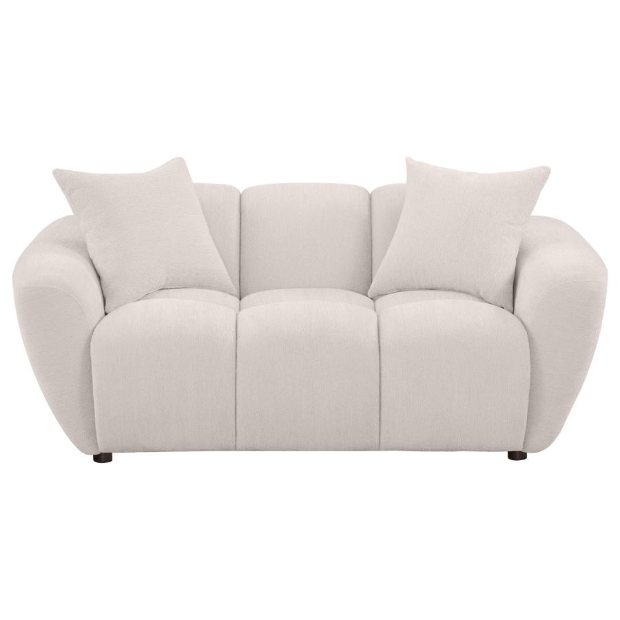 Destino Chenille Upholstered Splayed Arm Loveseat Greige view 3