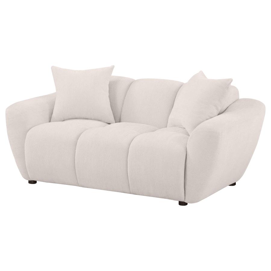 Destino Chenille Upholstered Splayed Arm Loveseat Greige view 4