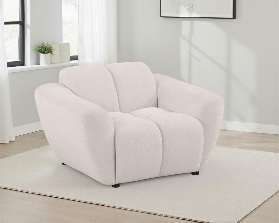 Destino Chenille Upholstered Splayed Arm Accent Chair Greige view 2