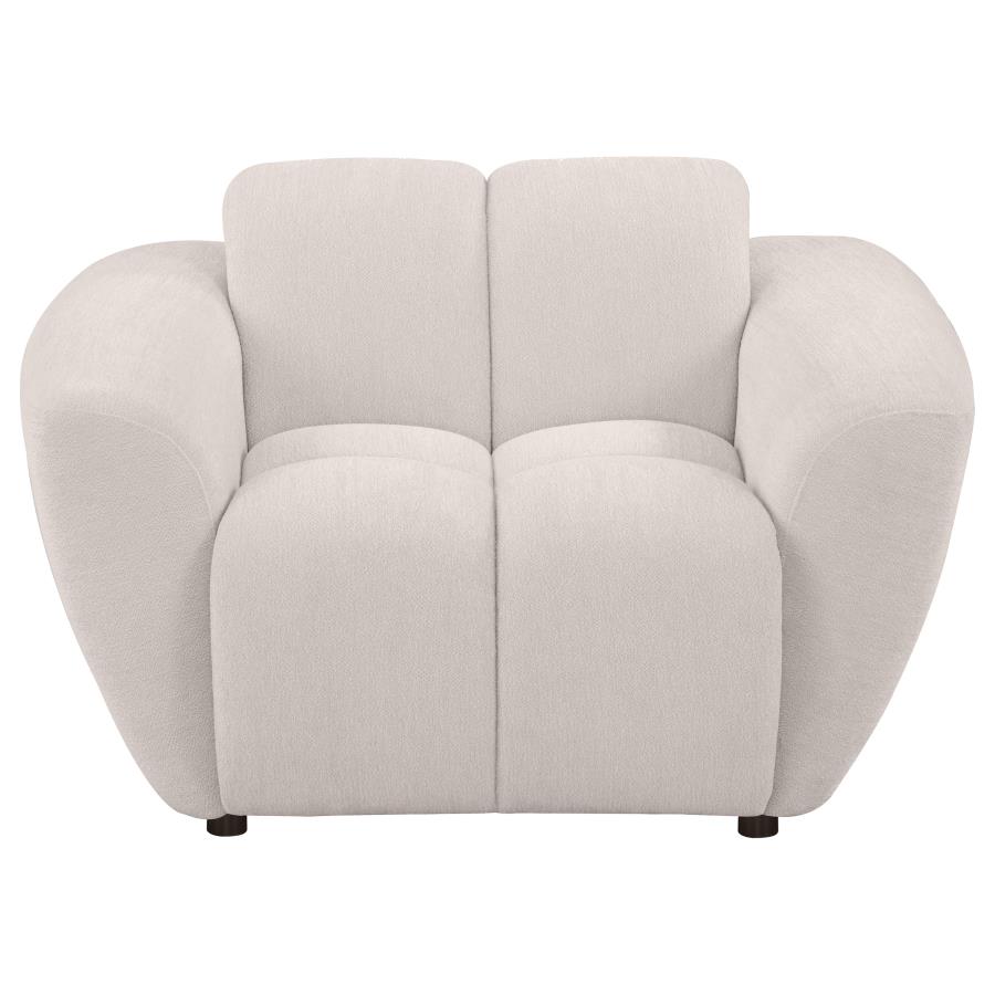 Destino Chenille Upholstered Splayed Arm Accent Chair Greige view 3