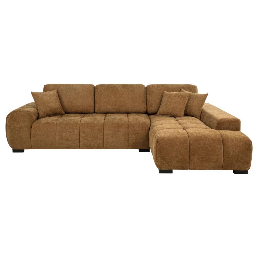 Octavia Upholstered Sectional Chaise Sofa Amber view 3