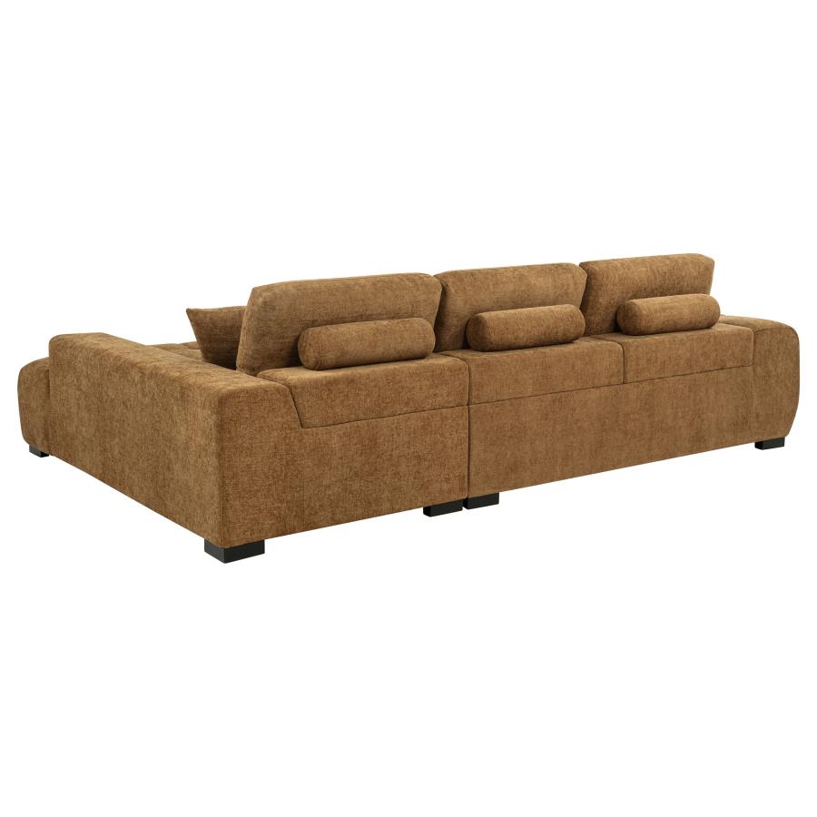 Octavia Upholstered Sectional Chaise Sofa Amber view 4