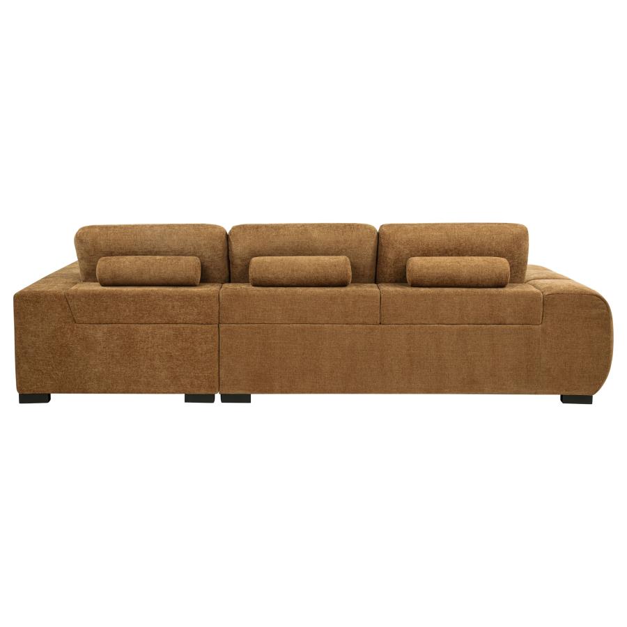Octavia Upholstered Sectional Chaise Sofa Amber view 5