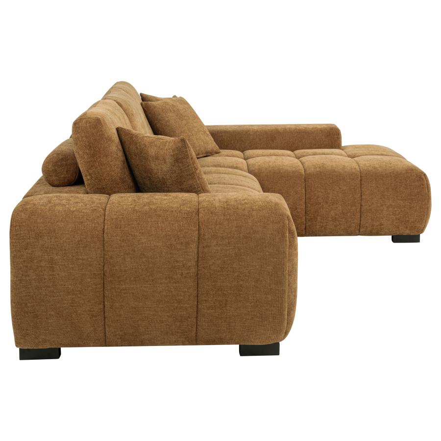 Octavia Upholstered Sectional Chaise Sofa Amber view 6
