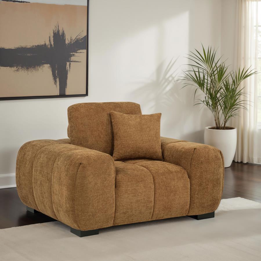 Octavia Upholstered Track Arm Accent Chair Amber view 2