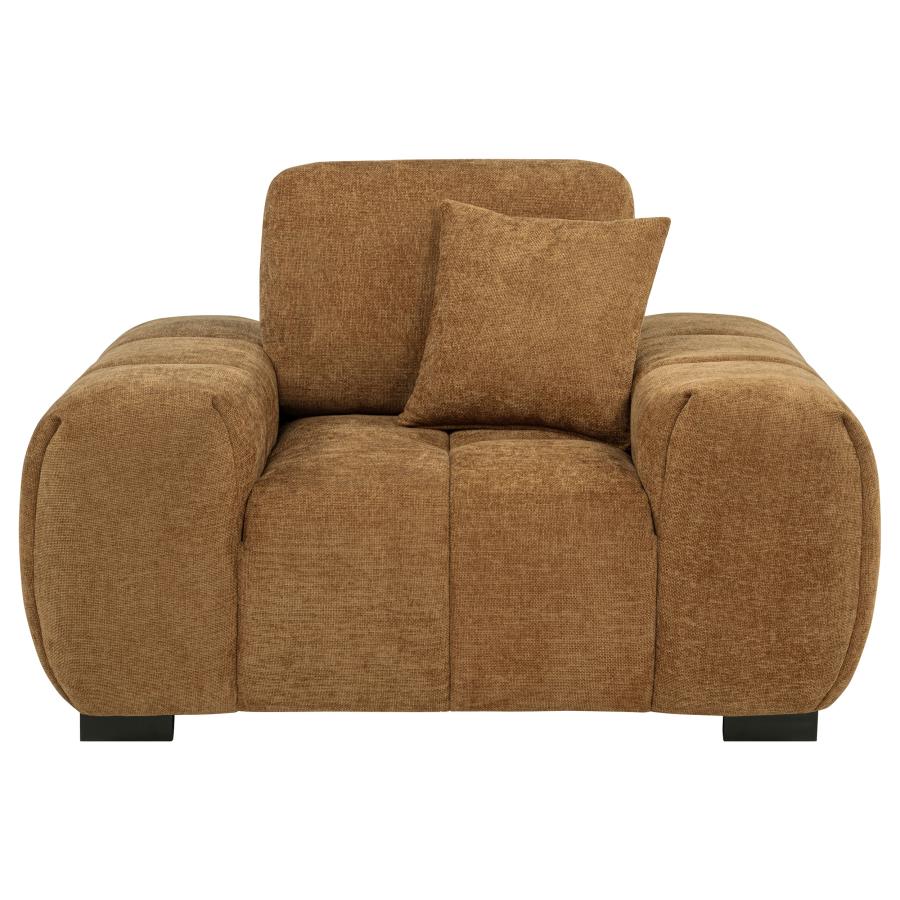 Octavia Upholstered Track Arm Accent Chair Amber view 3
