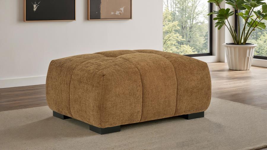 Octavia Upholstered Rectangular Ottoman Amber view 2