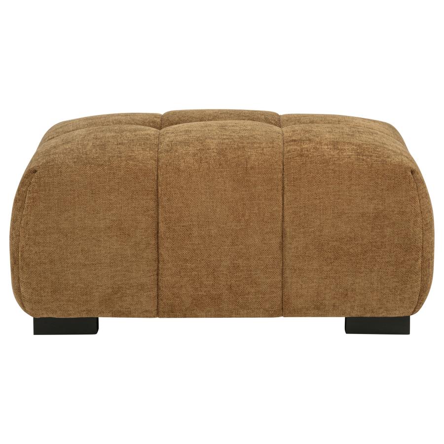 Octavia Upholstered Rectangular Ottoman Amber view 3