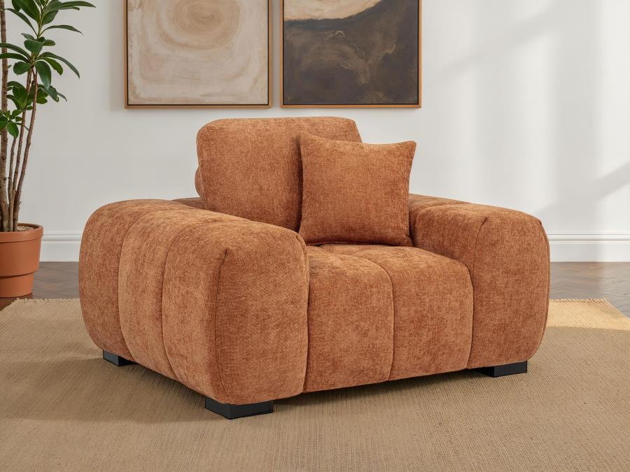 Octavia Upholstered Track Arm Accent Chair Orange view 2