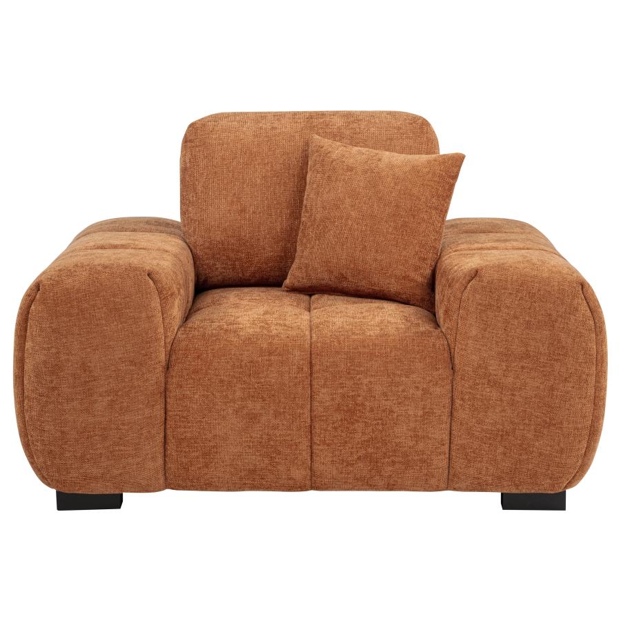 Octavia Upholstered Track Arm Accent Chair Orange view 3