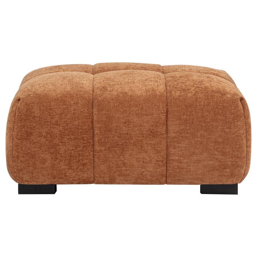 Octavia Upholstered Rectangular Ottoman Orange view 3