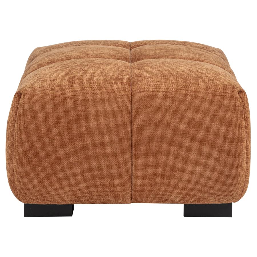 Octavia Upholstered Rectangular Ottoman Orange view 4