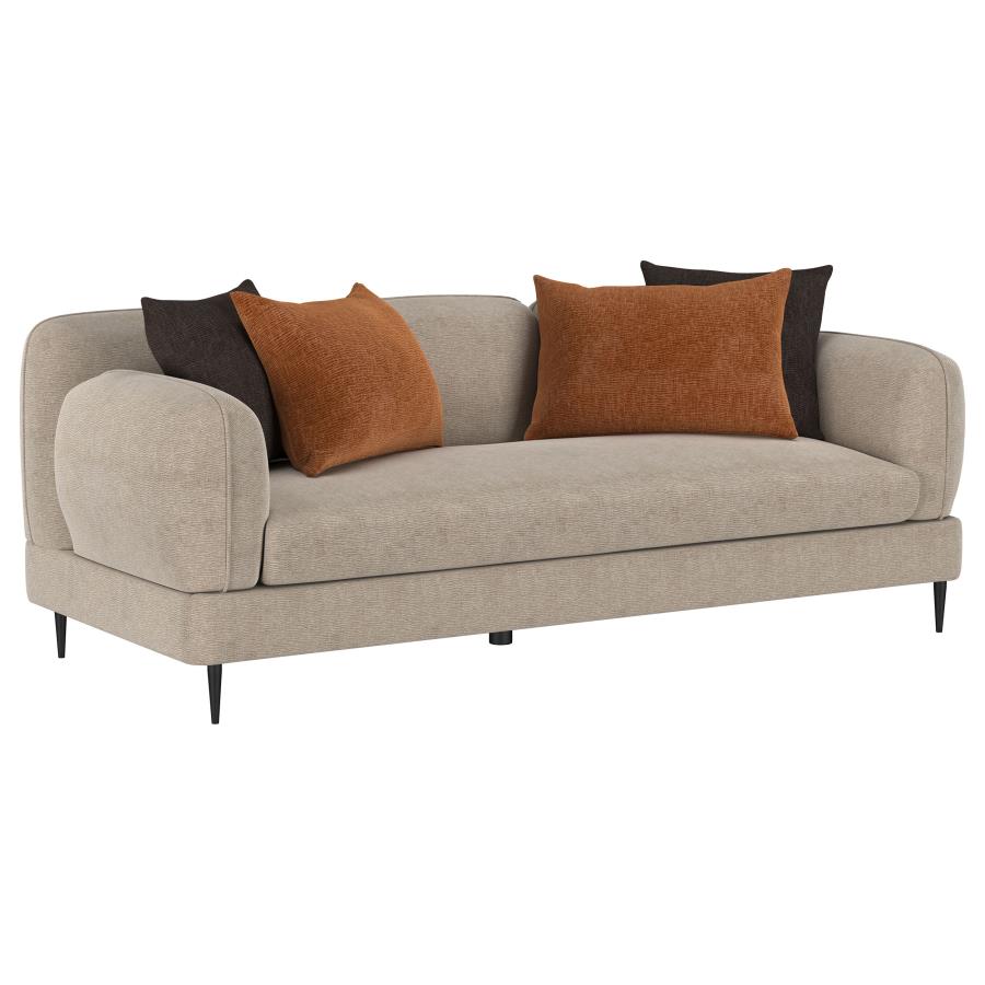 Jade 2-piece Chenille Upholstered Sofa Set Latte view 3
