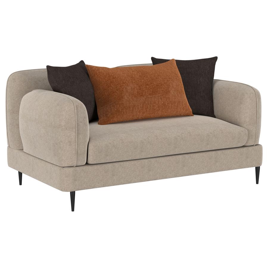 Jade 2-piece Chenille Upholstered Sofa Set Latte view 7
