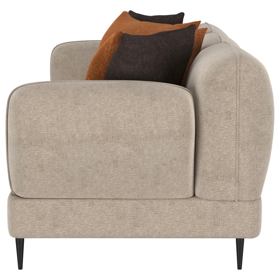 Jade Chenille Upholstered Sculpted Track Arm Sofa Latte view 5