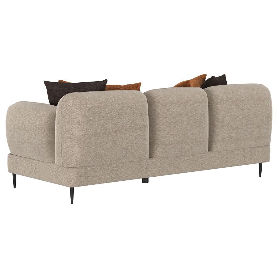 Jade Chenille Upholstered Sculpted Track Arm Sofa Latte view 6