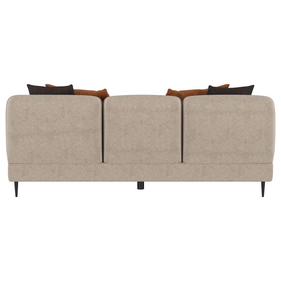 Jade Chenille Upholstered Sculpted Track Arm Sofa Latte view 7
