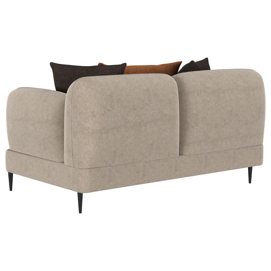 Jade Chenille Upholstered Sculpted Track Arm Loveseat Latte view 6