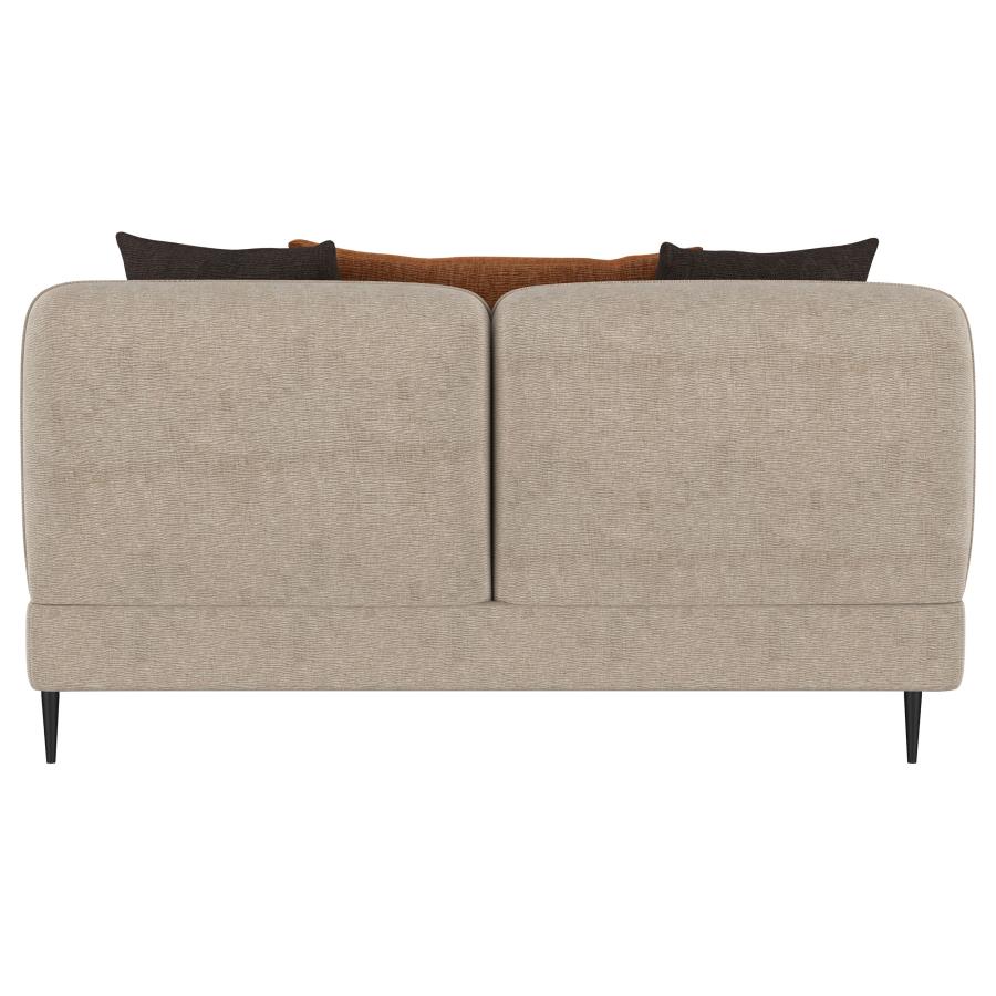 Jade Chenille Upholstered Sculpted Track Arm Loveseat Latte view 7