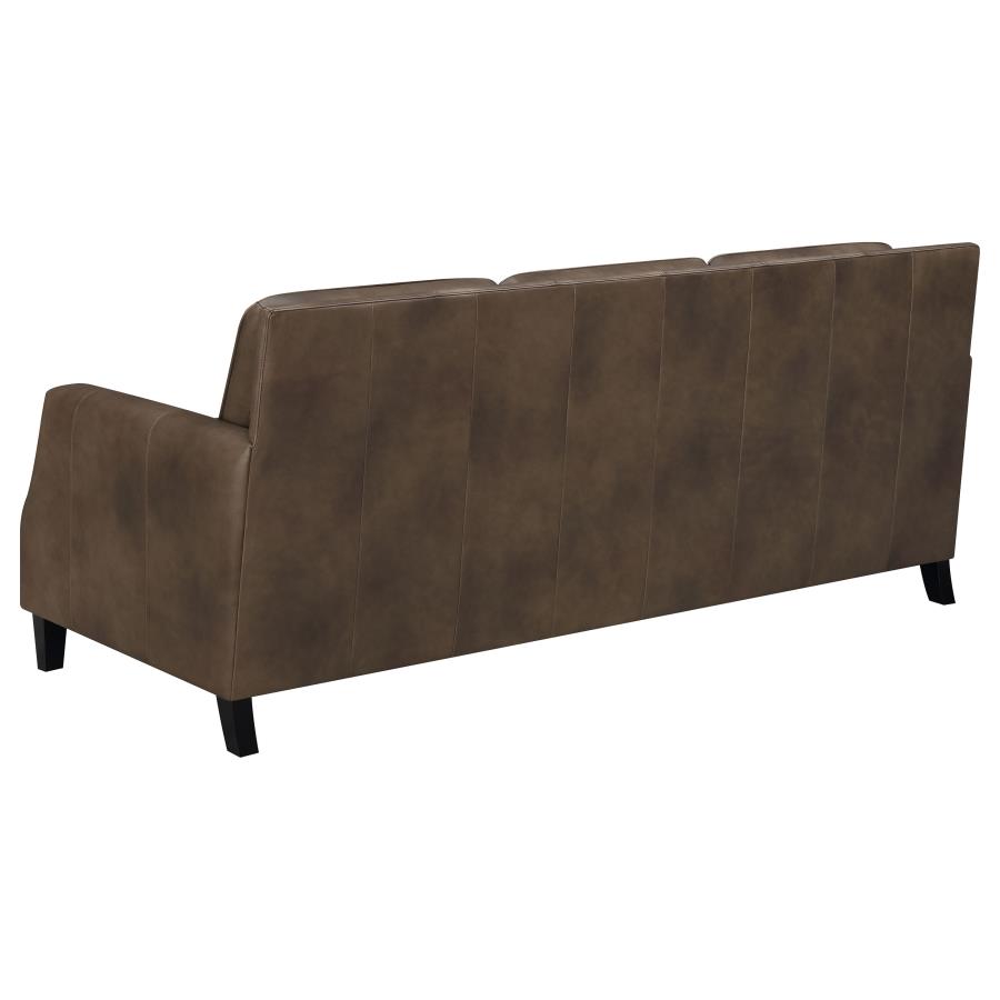 Leaton Upholstered Recessed Arm Sofa Brown Sugar view 6