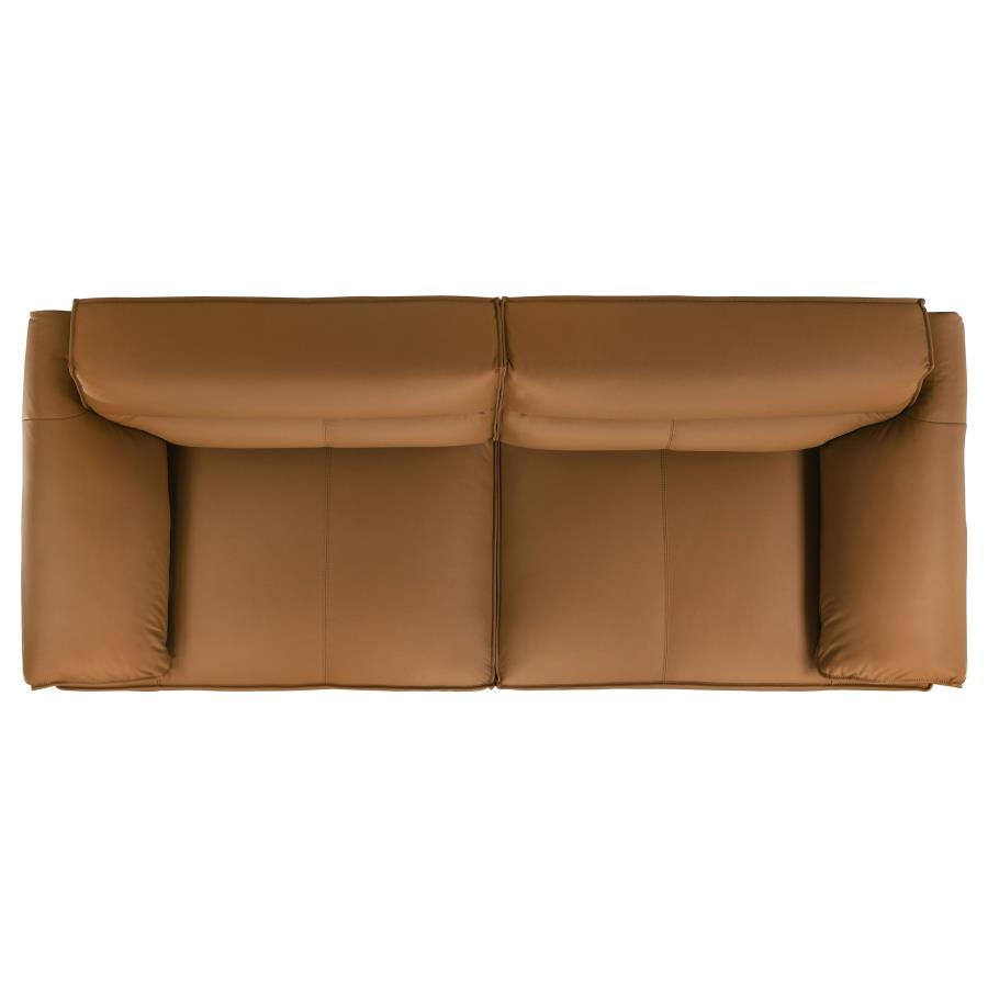 Buxton 2-piece Leather Upholstered Sofa Set Orange view 7