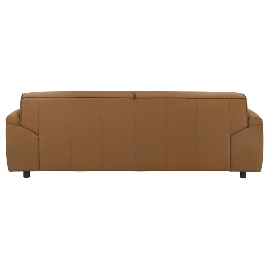 Buxton Top Grain Leather Upholstered Sofa Orange view 7