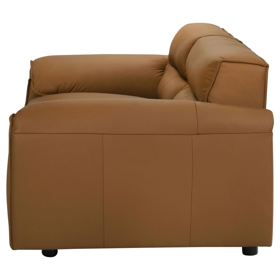 Buxton Top Grain Leather Upholstered Loveseat Orange view 5