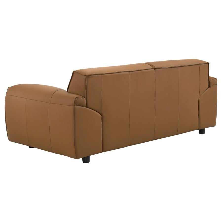 Buxton Top Grain Leather Upholstered Loveseat Orange view 6
