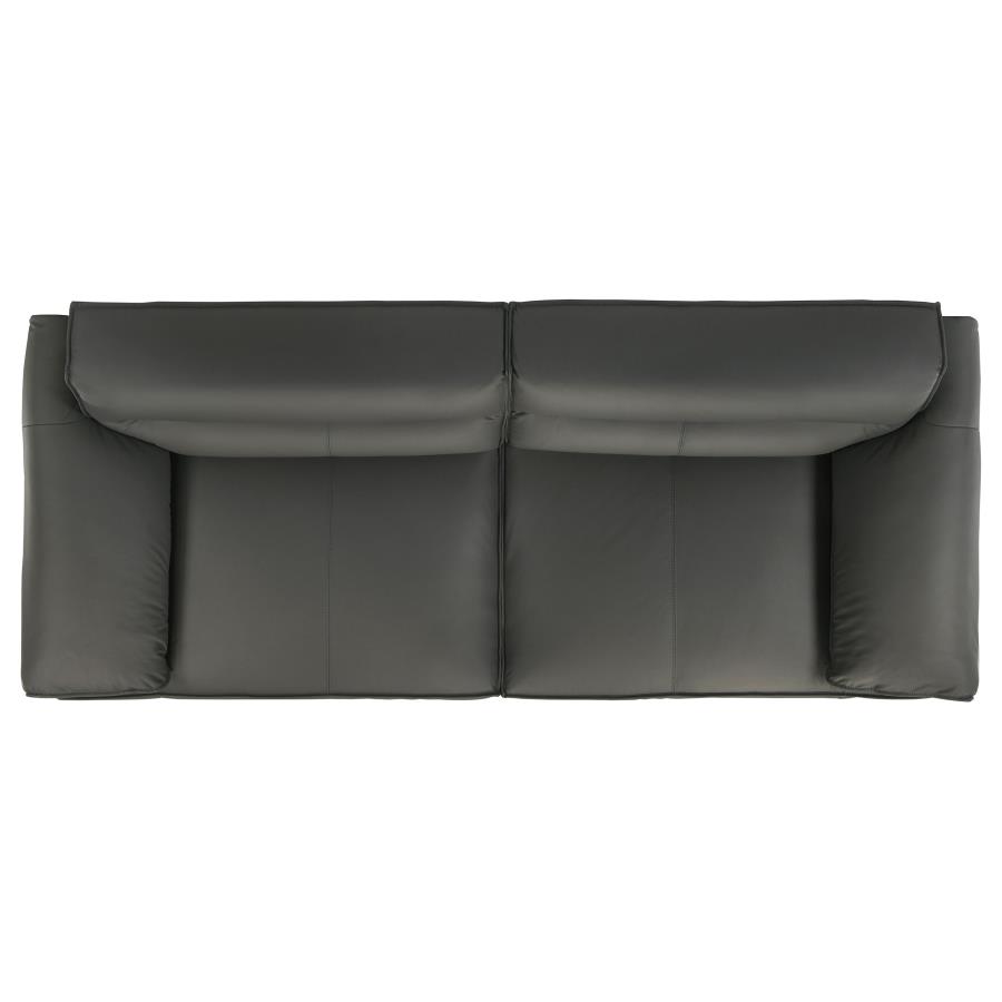 Buxton 2-piece Leather Upholstered Sofa Set Graphite view 7