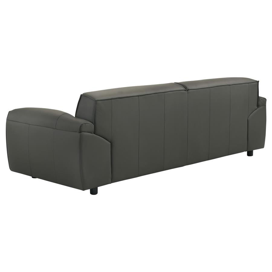 Buxton Top Grain Leather Upholstered Sofa Graphite view 6