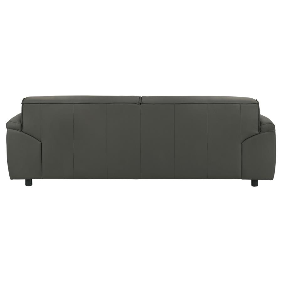 Buxton Top Grain Leather Upholstered Sofa Graphite view 7