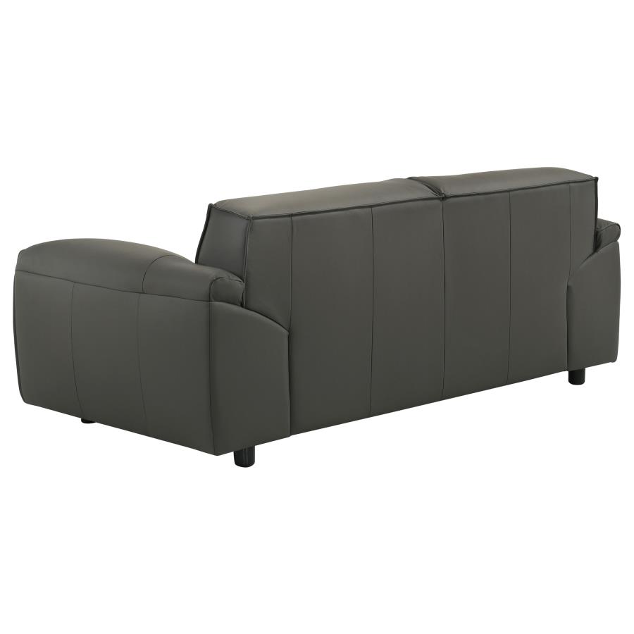 Buxton Top Grain Leather Upholstered Loveseat Graphite view 6
